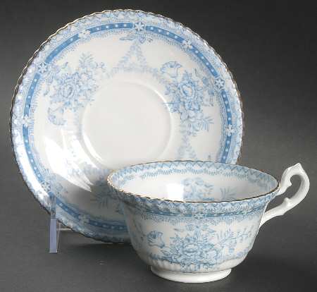Moselle (Blue&Gold) Footed Cup & Saucer Set