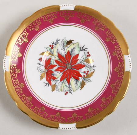 Poinsettia Saucer for Footed Cup