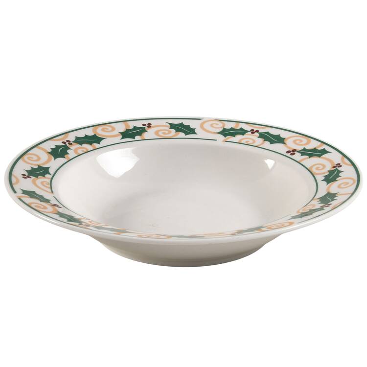 Golden Holly Rim Soup Bowl