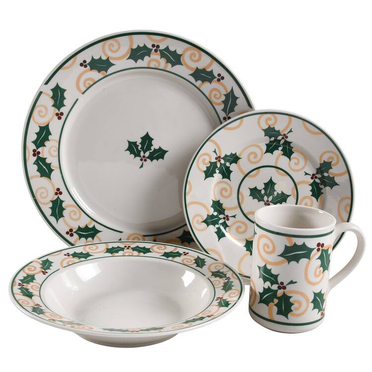 Golden Holly 4 Piece Place Setting