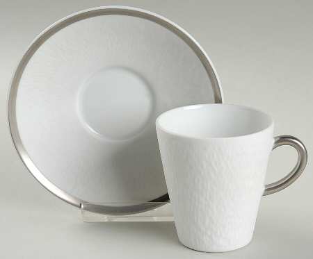 Mineral Sable Platine Flat Demitasse Cup & Saucer Set
