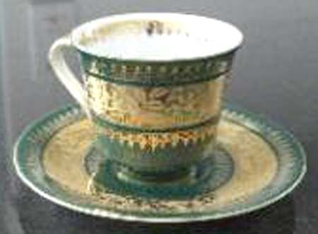 6771 Green Footed Demitasse Cup & Saucer Set
