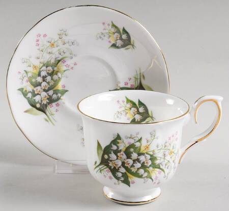 Lilly of the Valley Footed Cup & Saucer Set
