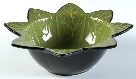 Olive Green Leaf Collection Soup/Cereal Bowl