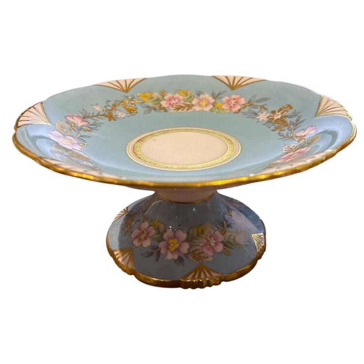 Garland Blue Round Compote (Height X Width)