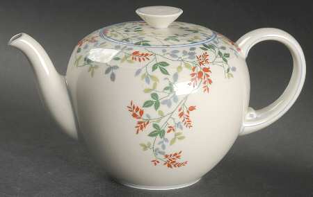 ROT284 (Blue Trim) Mini Teapot & Lid