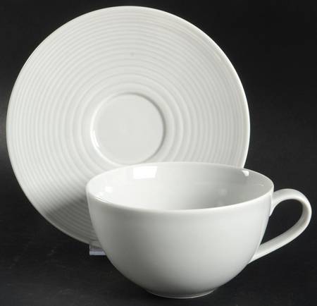 Maze Gray (Light) Breakfast Cup & Saucer Set