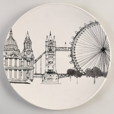 City Scenes 12" Chop Plate (Round Platter)