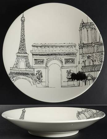 City Scenes 13" Shallow Round Bowl