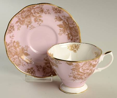 Golden Roses Footed Cup & Saucer Set