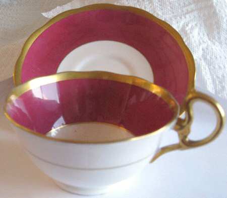 6514 Red Footed Cup & Saucer Set