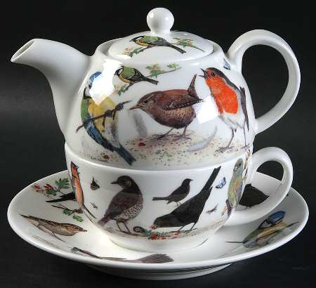 Garden Birds Tea for One (Stacking Teapot w/Cup & Saucer)