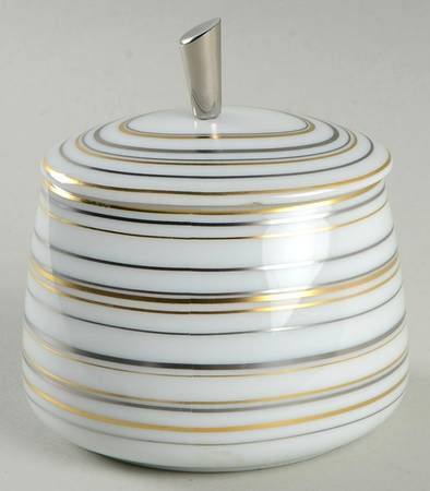 Attraction Gold and Platinum Sugar Bowl & Lid