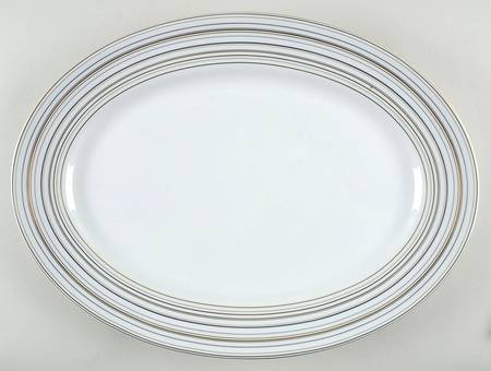 Attraction Gold and Platinum 16" Oval Serving Platter