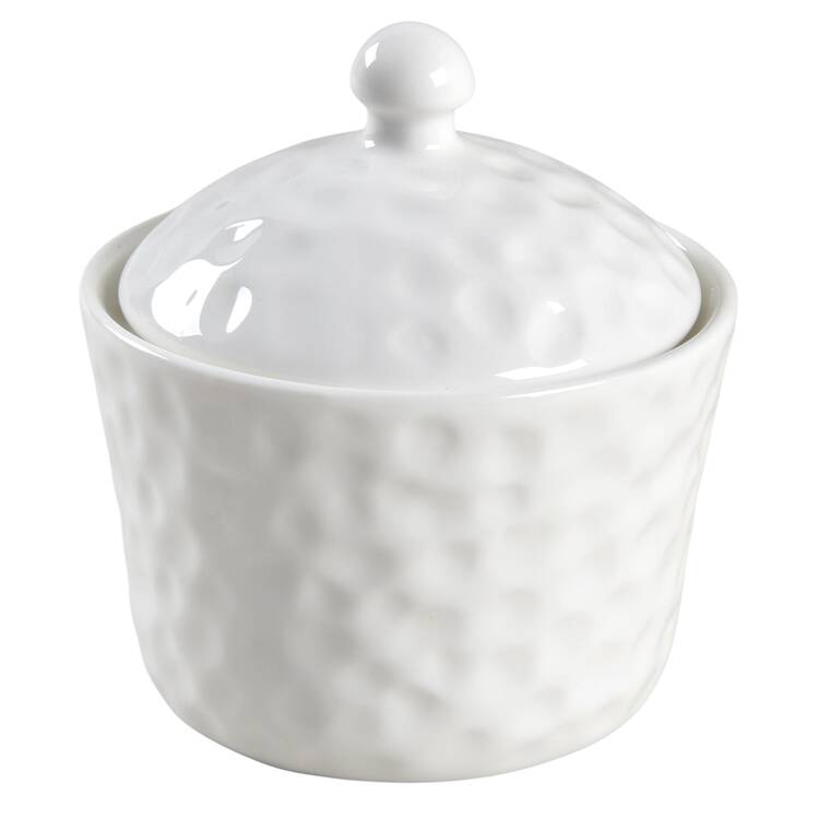 Vanilla Marble Sugar Bowl & Lid