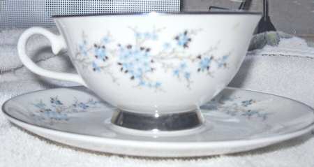Fleurette Footed Cup & Saucer Set
