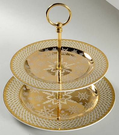 Christmas in Your Heart 2 Tiered Serving Tray (Dinner & Salad Plate)