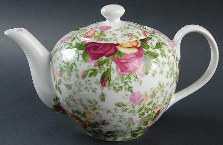 Country Rose Chintz Teapot & Lid