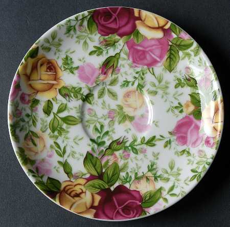Country Rose Chintz Saucer