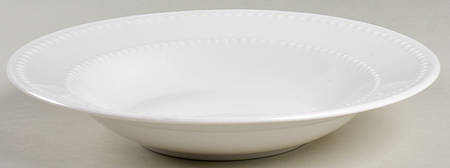 Beaded Edge White Rim Soup Bowl