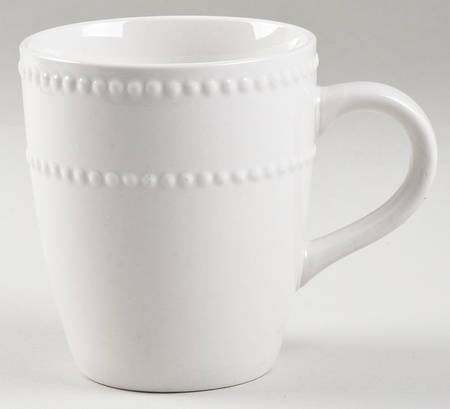Beaded Edge White Mug