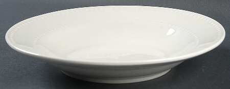 Beaded Edge White Large Rim Soup Bowl