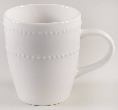 Beaded Edge White Mug