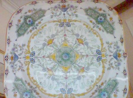 Canopic (Blue Flowers and Green) Square Salad Plate