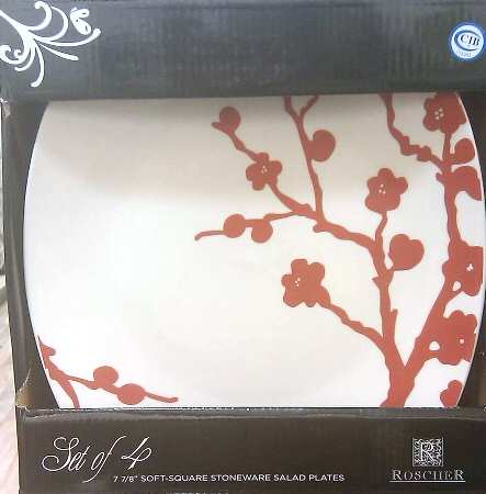 Spring Blossom Red (Soft Square) Salad Plate