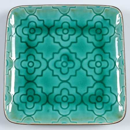 Moroccan Turquoise Square Salad Plate