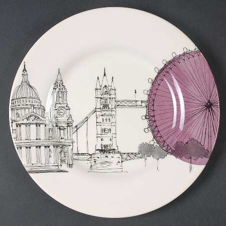 City Sketch Salad Plate
