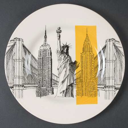 City Sketch Salad Plate