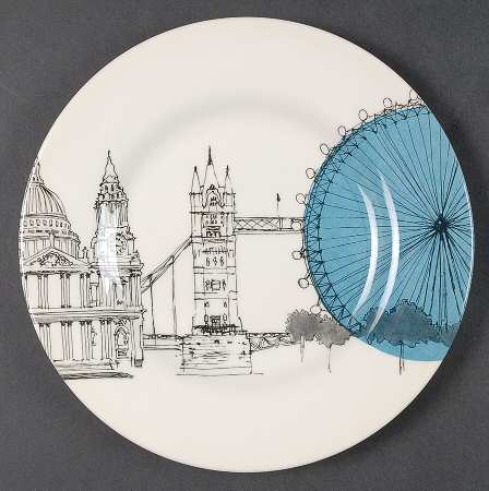 City Sketch Salad Plate