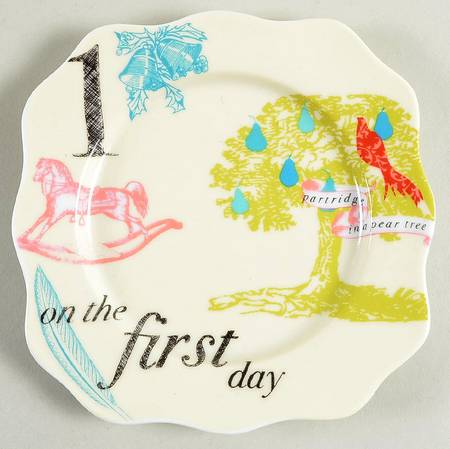 Twelve Days of Christmas Appetizer Plate