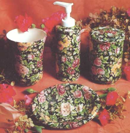 Victorian Chintz Black Lotion Dispenser