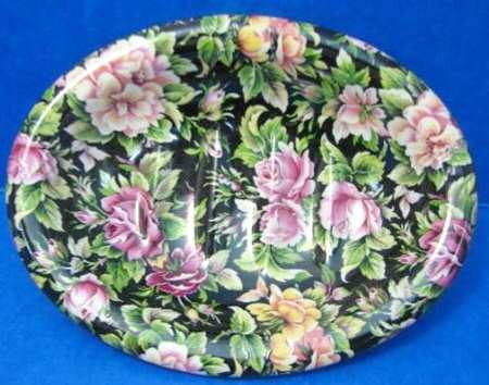 Victorian Chintz Black Soap Dish