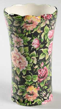 Victorian Chintz Black 5" Vase