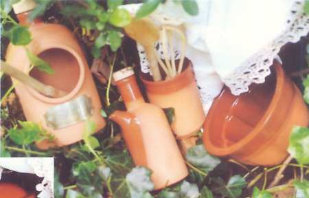 Terra Cotta Oil Or Vinegar Cruet and Stopper