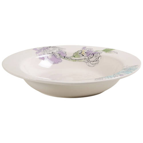 Edie Rose Peacock Collection Large Rim Soup Bowl
