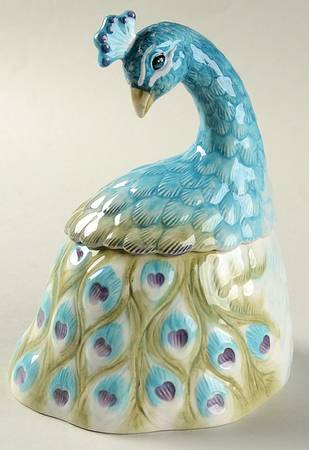 Edie Rose Peacock Collection Figural Box & Lid