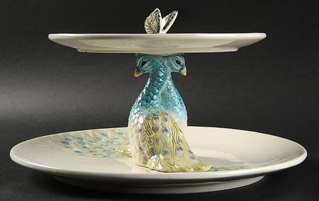 Edie Rose Peacock Collection 2 Tier 1 Piece Server