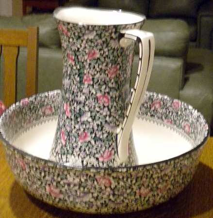 Peonies C Large Pitcher & Bowl Set