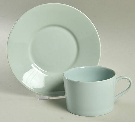 Celadon Flat Cup & Saucer Set