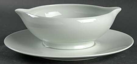 Celadon Gravy Boat with Attached Underplate