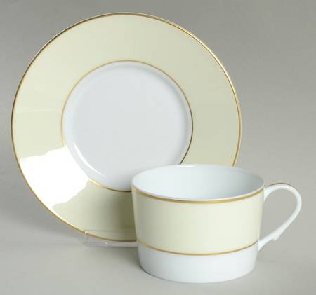 Serenite Pale Yellow Flat Cup & Saucer Set