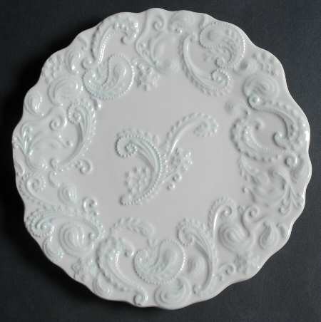 Paisley White and Blue Salad Plate