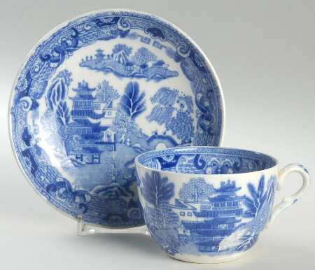 Willow Blue (No Birds, Diamond Stamp) by Ridgway (Ridgways)