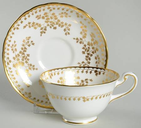 Golden Fern Footed Cup & Saucer Set