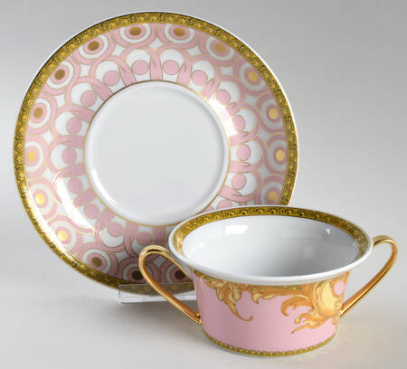 Les Reves Byzantins Flat Cream Soup Bowl & Saucer Set
