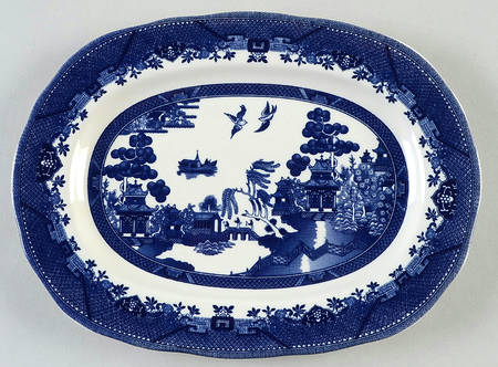 Blue Willow 9" Oval Serving Platter